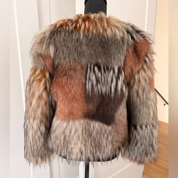 BB Dakota Brown Faux Fur Jacket - Picture 6 of 11